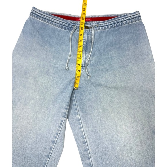 Anne Klein Women's Drawstring Jeans High Rise Wide Leg - Size XL, Light Blue - Picture 6 of 16